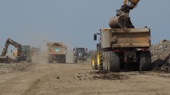 Heavy machinery at an industrial site