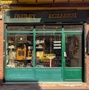 Vintage Pharmacy Storefront on Sunlit Street