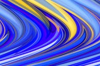 Dynamic Abstract Swirls in Blue and Yellow