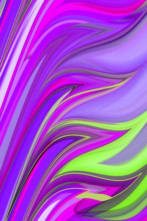Free Dynamic abstract art with vibrant purple and green waves, ideal for creative projects. Stock Photo