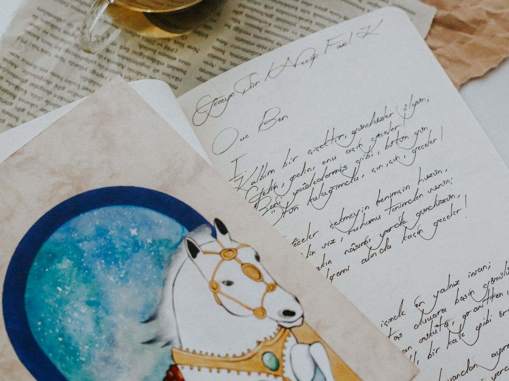 Creative Journal Entry Artistic Journal Entry with Tea and Illustration · Free Stock Photo