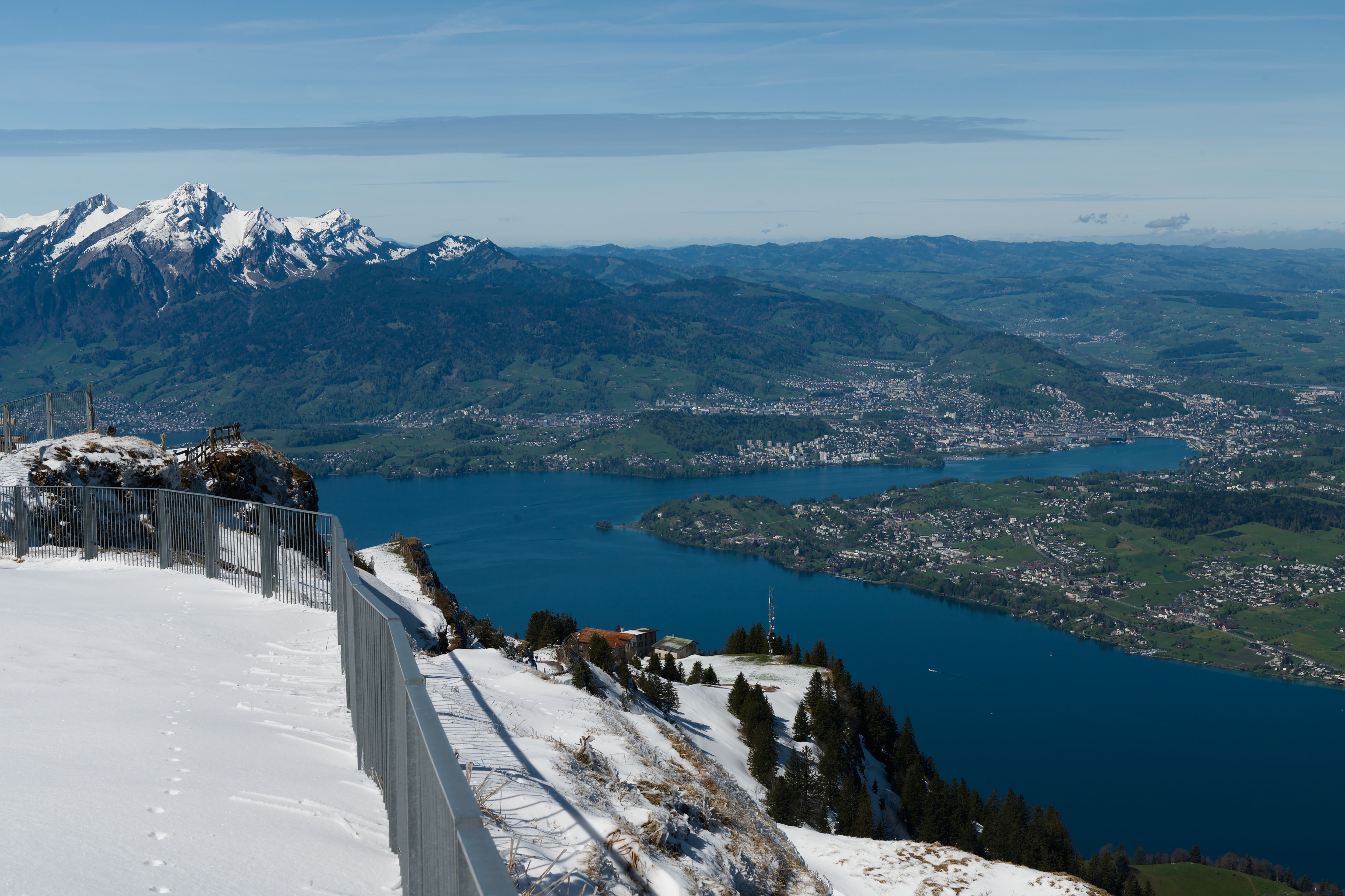 Harder Kulm viewpoint overlooking Interlaken and Swiss Alps