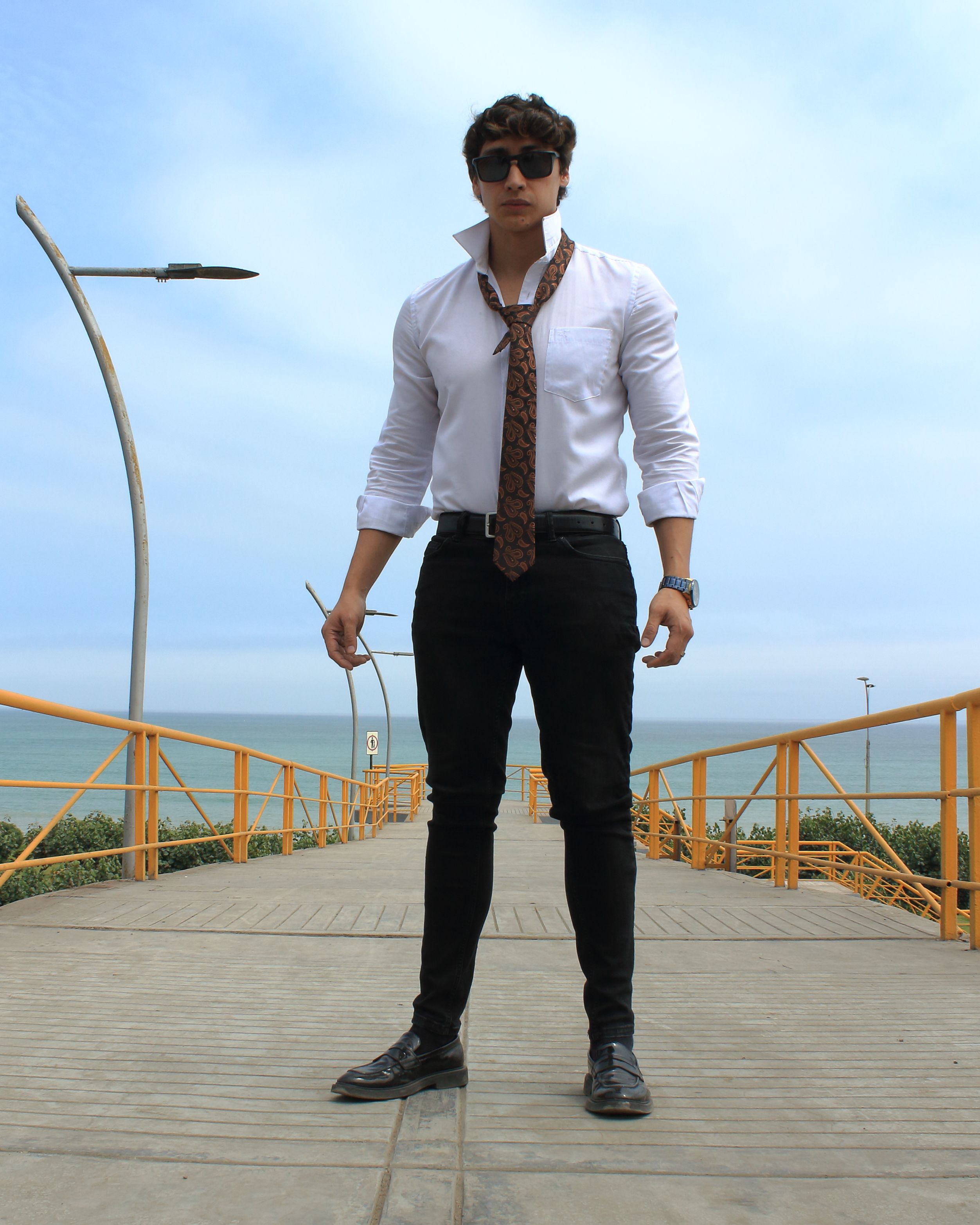 Fashion Model Posing on Miraflores Pier · Free Stock Photo