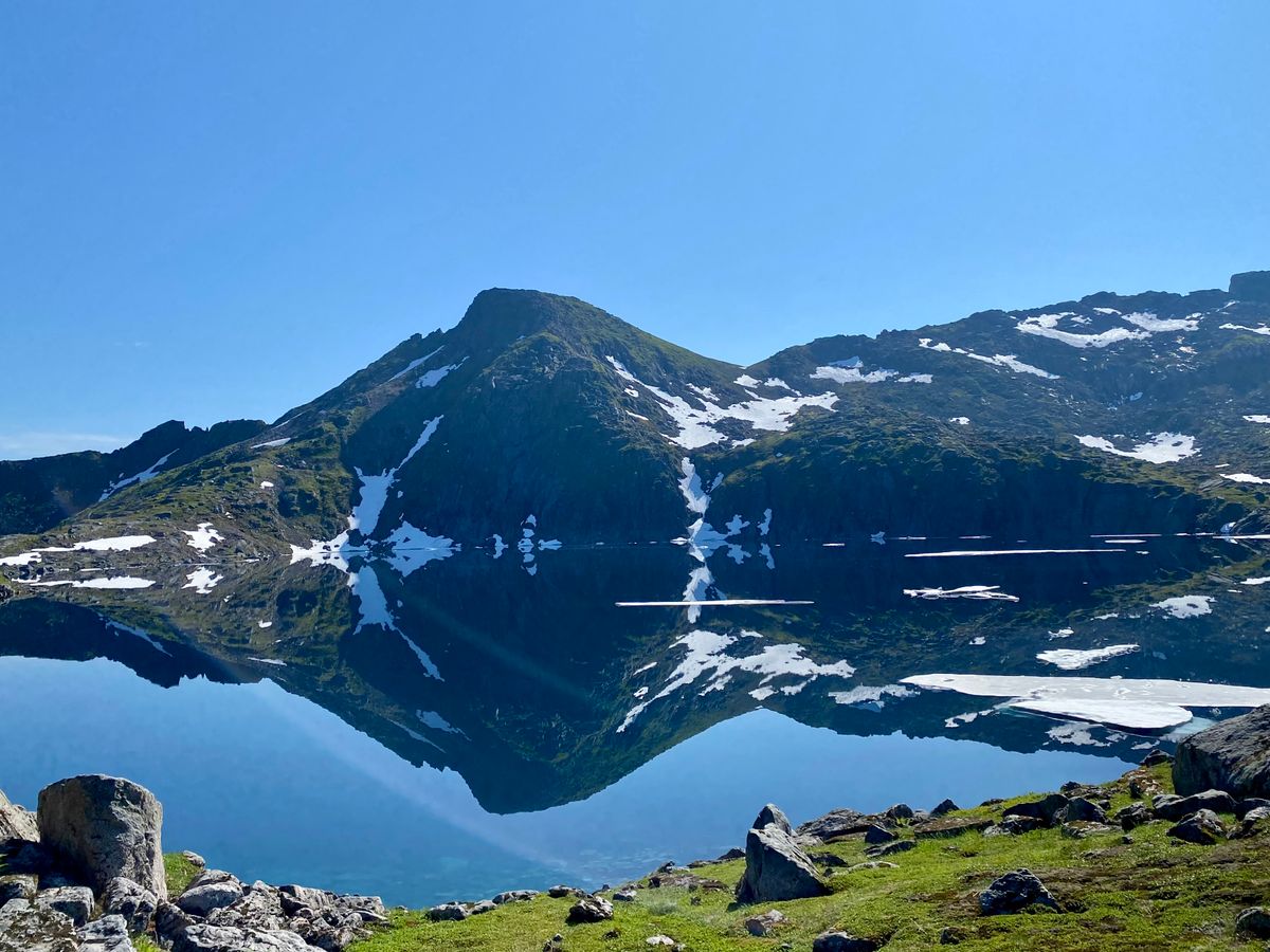 Mountain lake in summer
