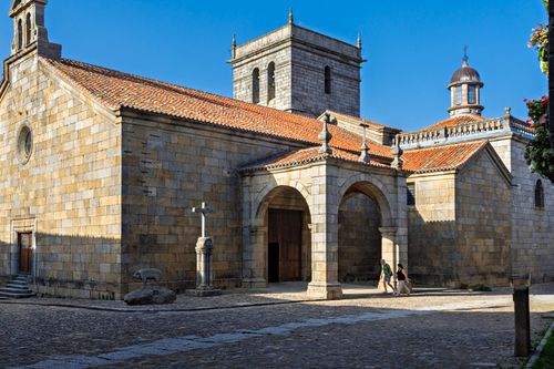 Free Beautiful stone church bathed in sunlight in La Alberca, Spain. Stock Photo
