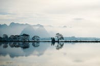 Serene Misty Lake Landscape in Hanoi