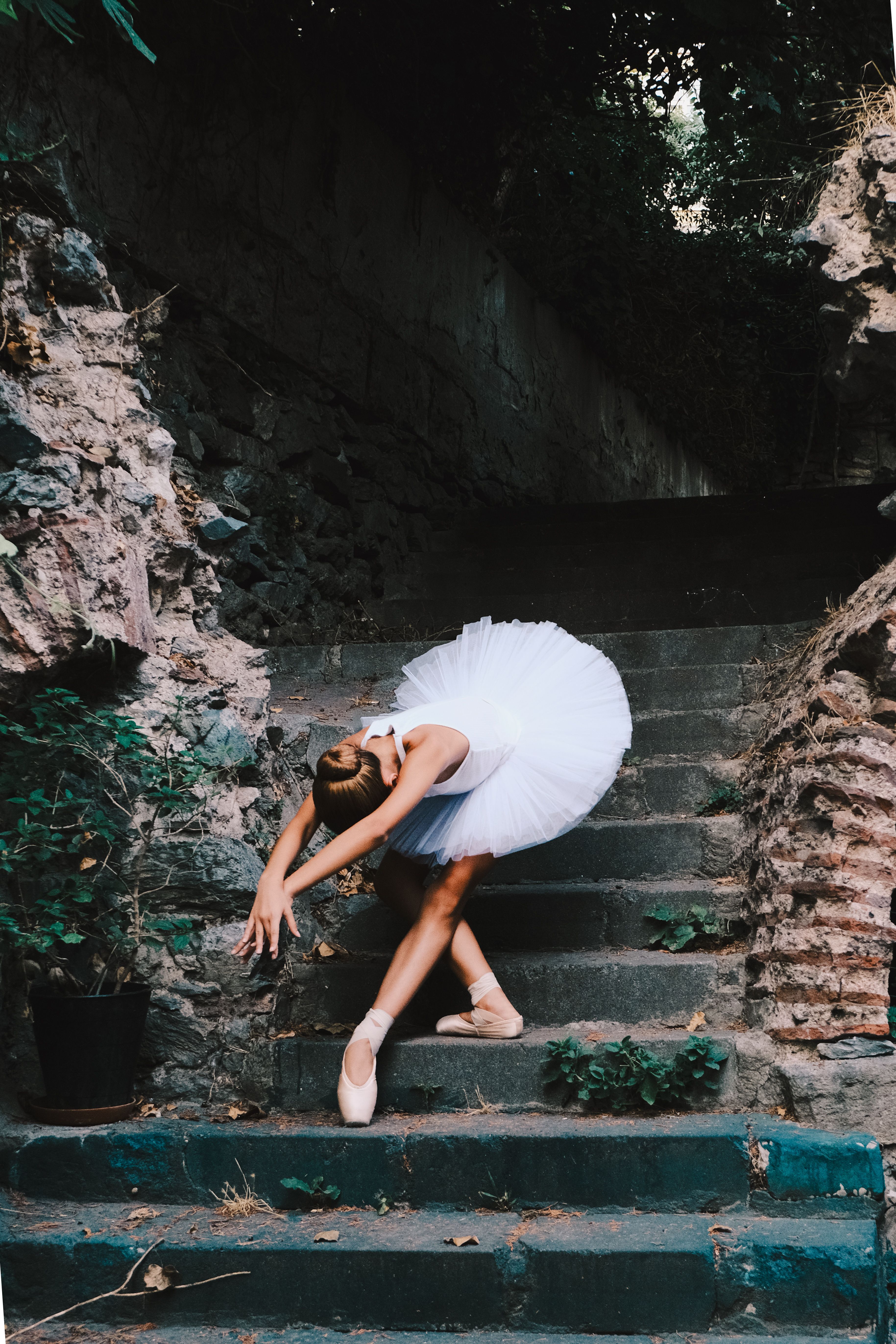 Woman Dancing in White Dress  Free Stock Photo