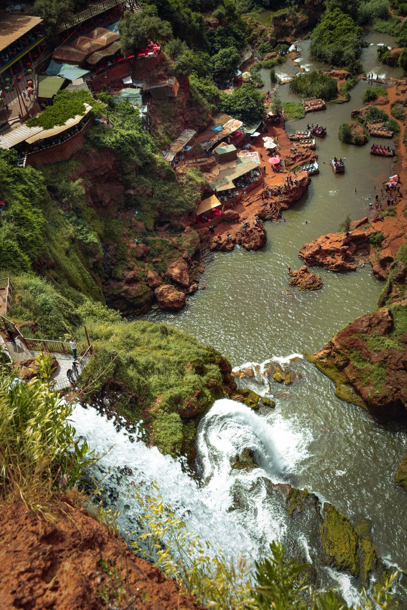 Ouzoud waterfalls Morocco aerial view