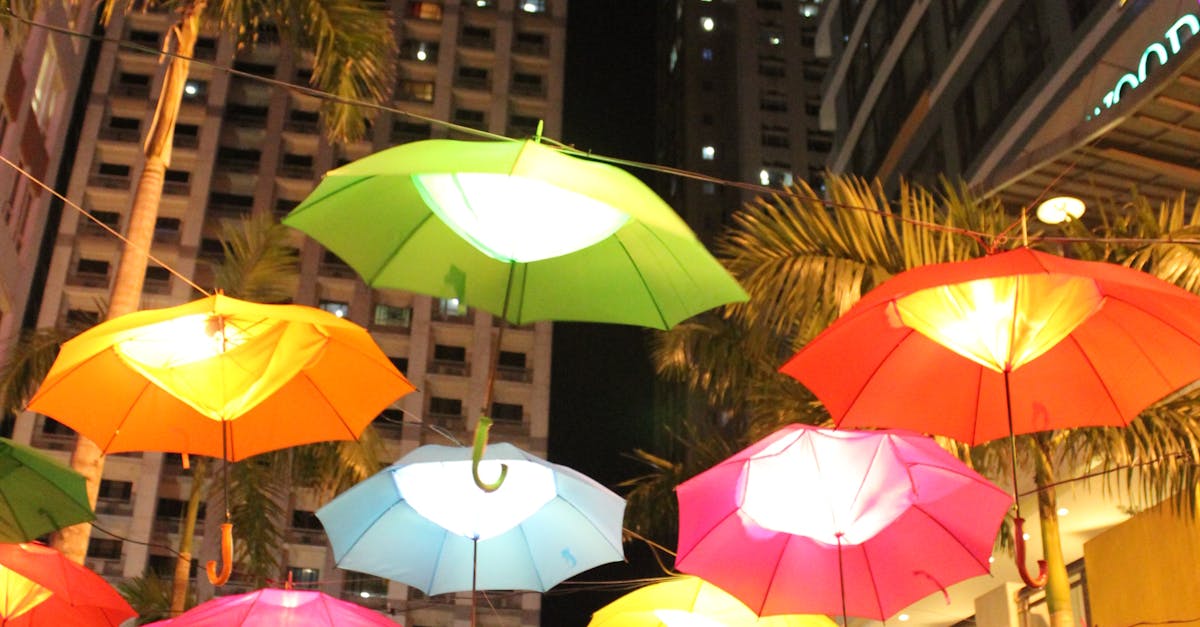 Free stock photo of night life, umbrellas