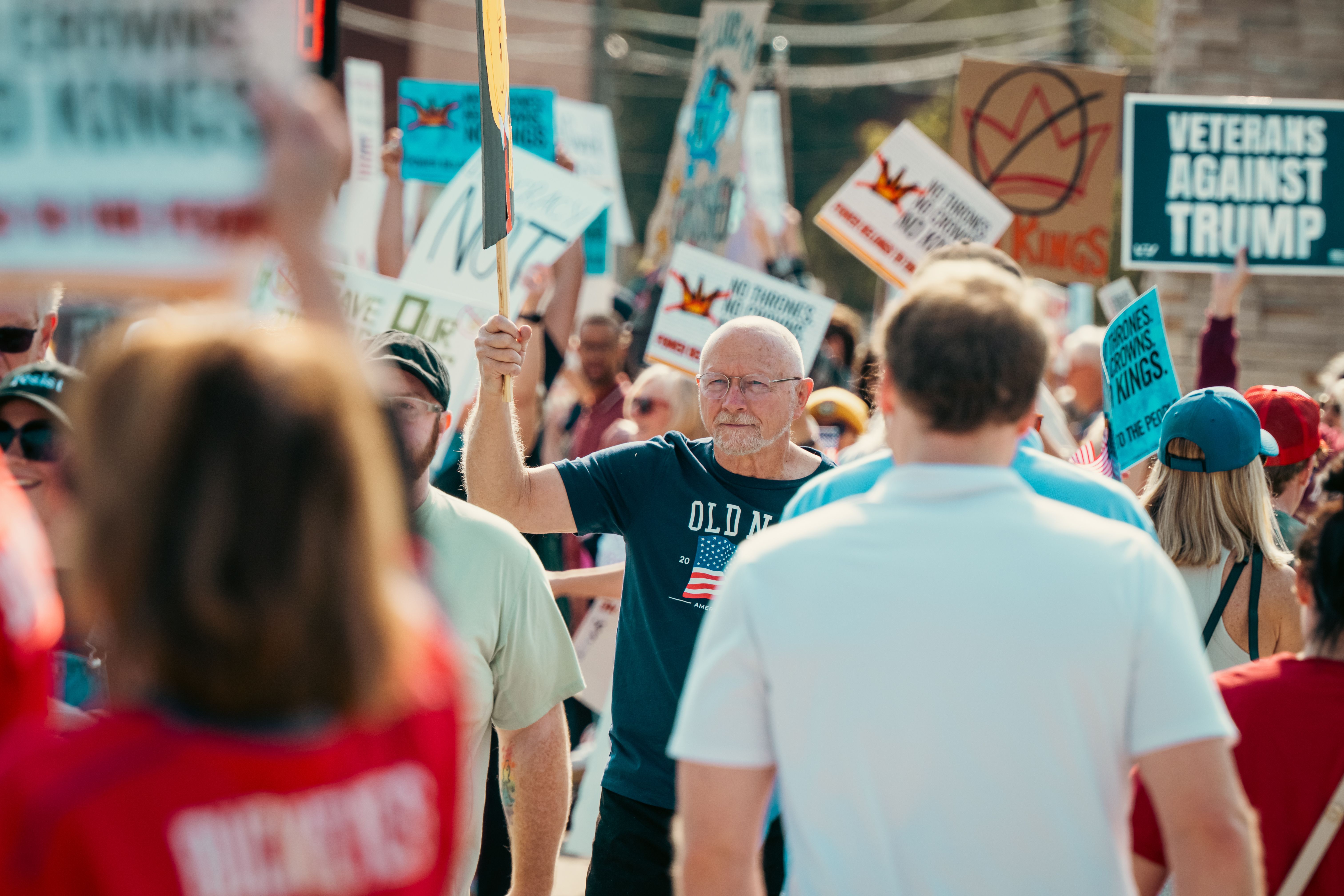 Political Protest with Diverse Group Holding Signs · Free Stock Photo