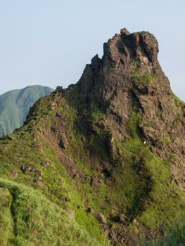 Beautiful green and rocky landscape of Teapot Mountain in New Taipei, Taiwan.