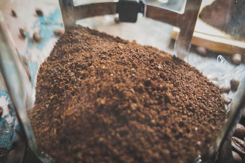 Free stock photo of coarse ground coffee, coffee, french press
