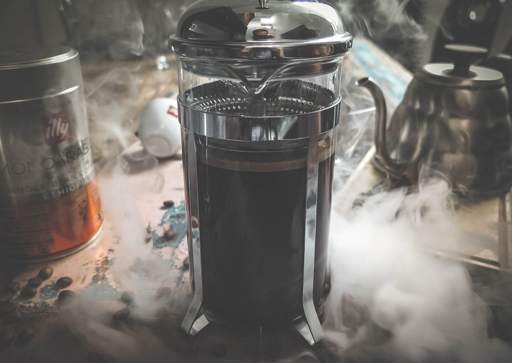 French Press coffee preparation