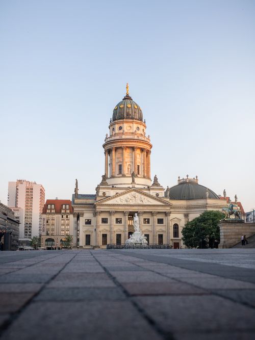 Free Stunning view of the French Cathedral at Gendarmenmarkt, Berlin, during daytime. Stock Photo