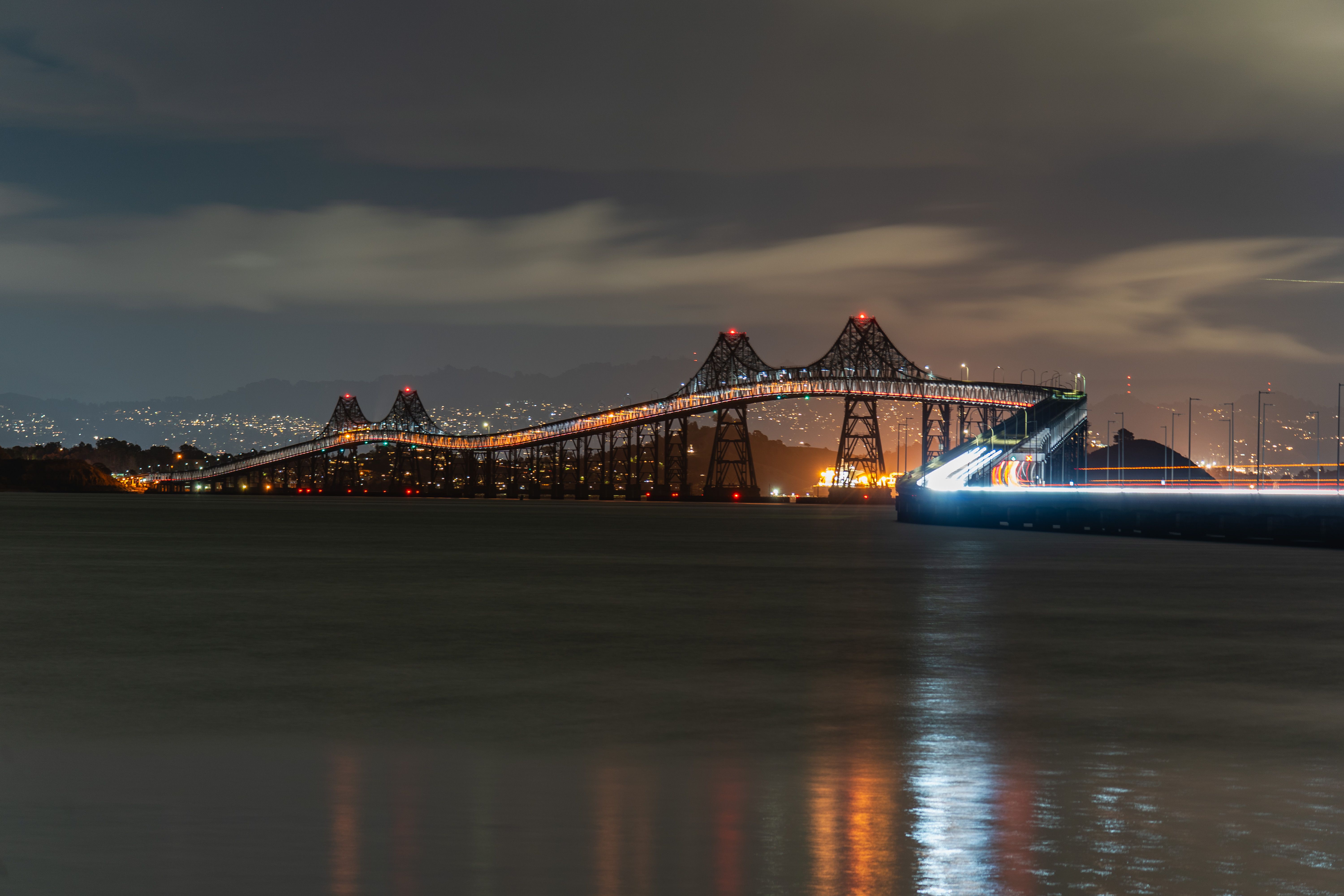 Night View of Richmond–San Rafael Bridge · Free Stock Photo