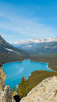 Experience the breathtaking beauty of Peyto Lake in Banff National Park, Canada.