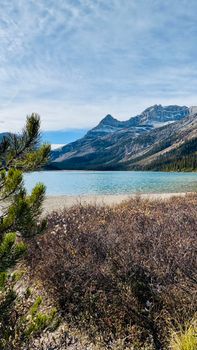 Beautiful mountain and lake scenery in Banff National Park, ideal for nature and travel photography.