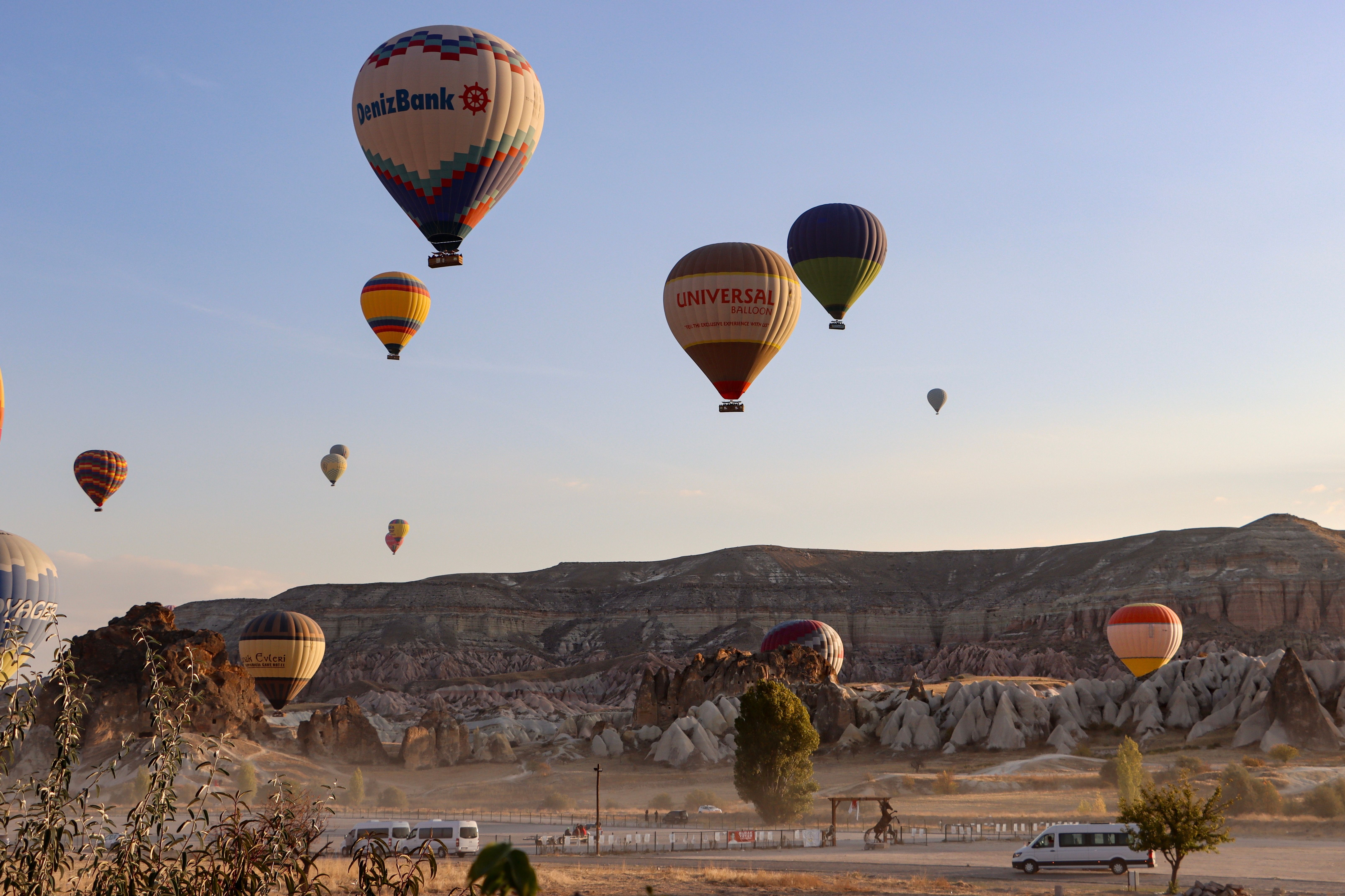 Colorful Hot Air Balloons Over Cappadocia Landscape · Free Stock Photo