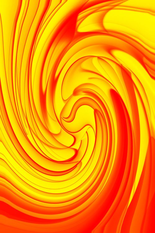 Free Dynamic abstract swirl with vivid yellow and red tones creating a vibrant visual impact. Stock Photo