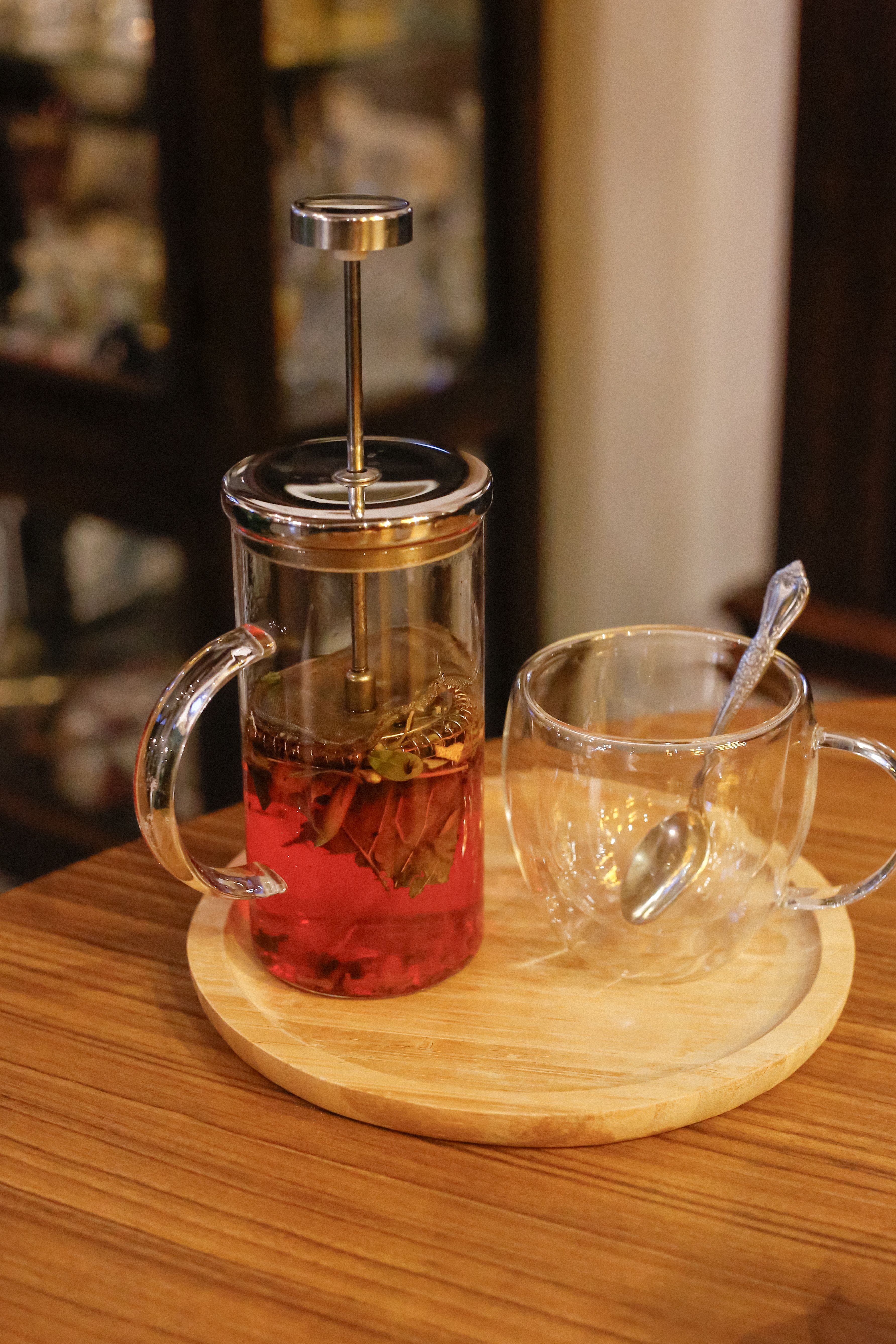 Glass French Press with Herbal Tea and Glass Cup · Free Stock Photo