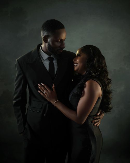 blue suit with black dress couple Love is all we need Rocking that black wedding dress effortlessly Couple Groom @yhemo_lee Bride @thayour_b Vendors Photo @raremagic_gallery Mua @oshewabeauty Bride Dress @sherryoge Groom Suit @jahda_ng Hair @tobbiestouch Decor @cheyee_dekor