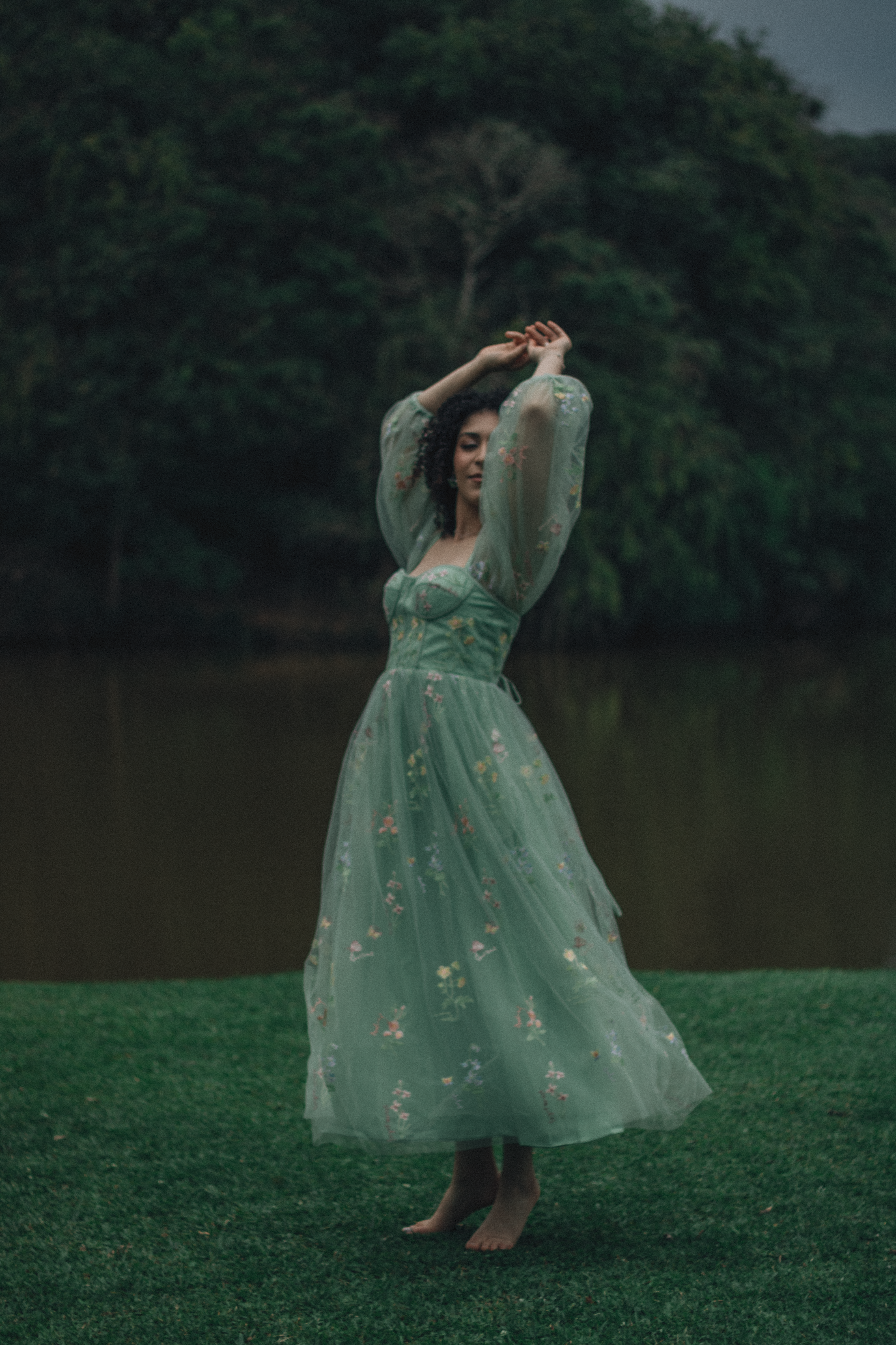 green dress girl tumblr Woman in by a Tranquil Lake · Free Stock Photo GOLD MULTI