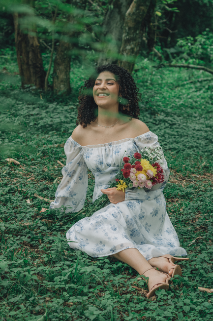 Blusa Ciganinha Floral Verde