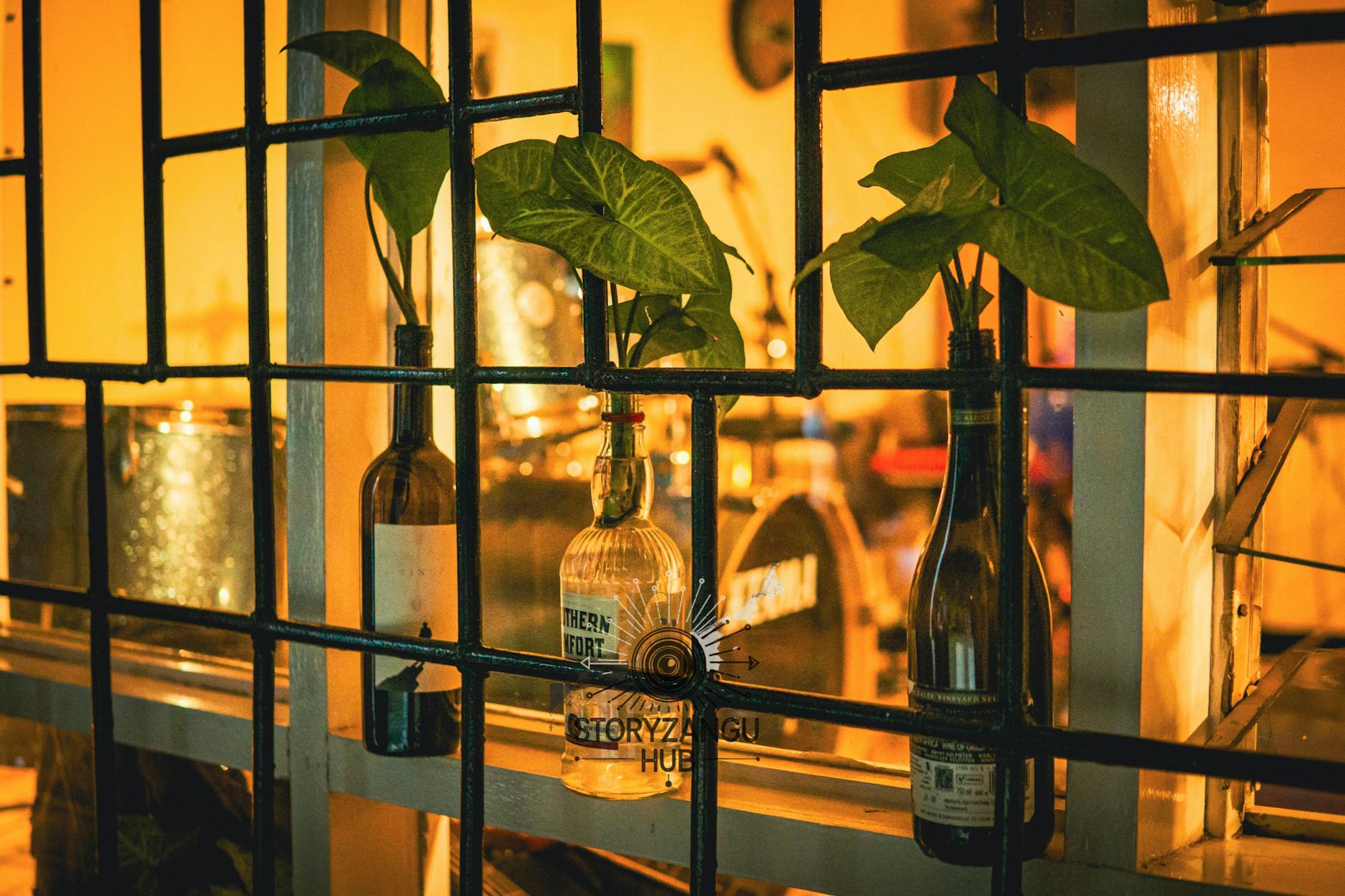 Rustic Twine Vases Made From Upcycled Wine Or Soda Bottles Decorated With Lace Trim And Filled With Dried Wheat Or Cotton Stems