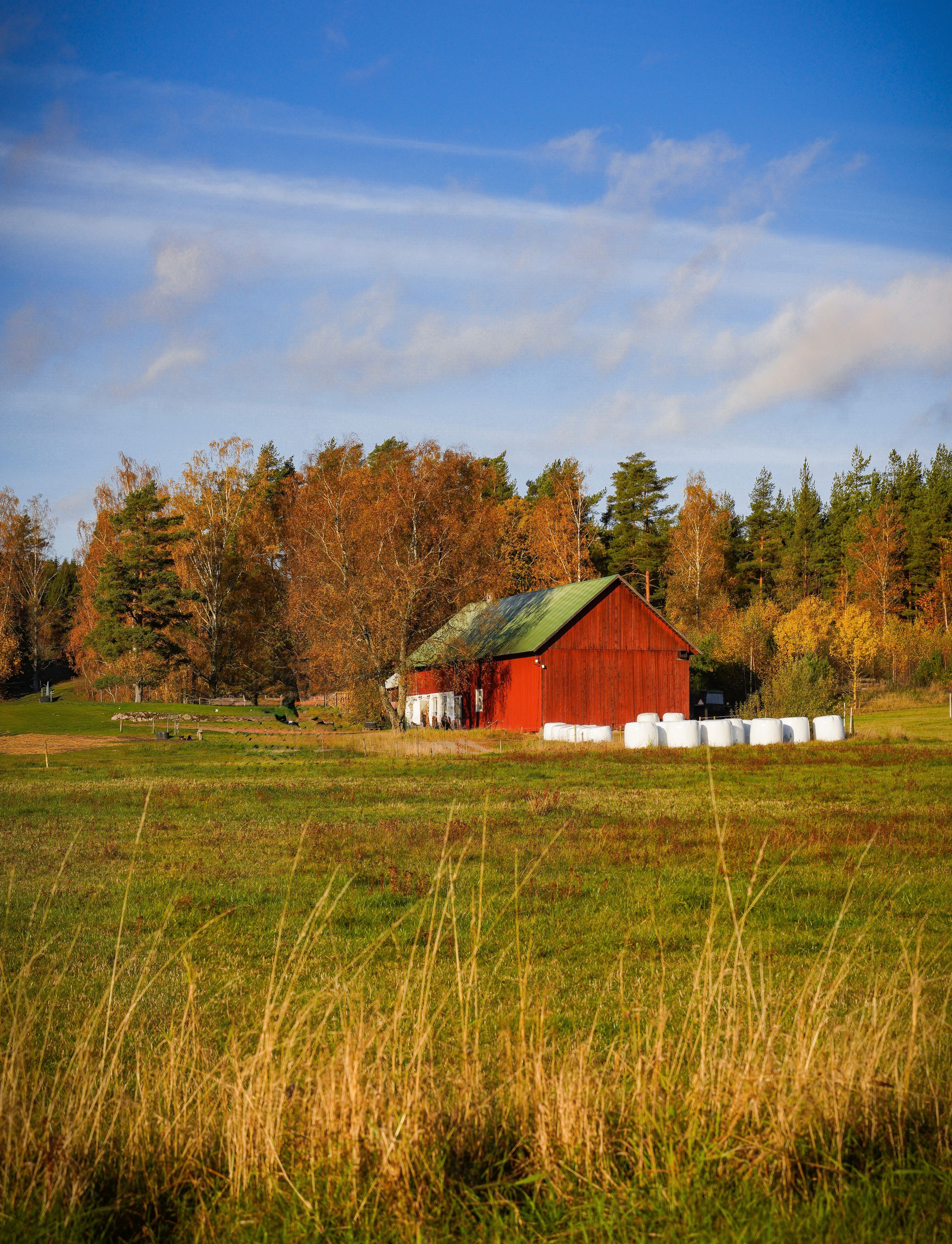 Autumn Landscape with Rustic Red Barn · Free Stock Photo