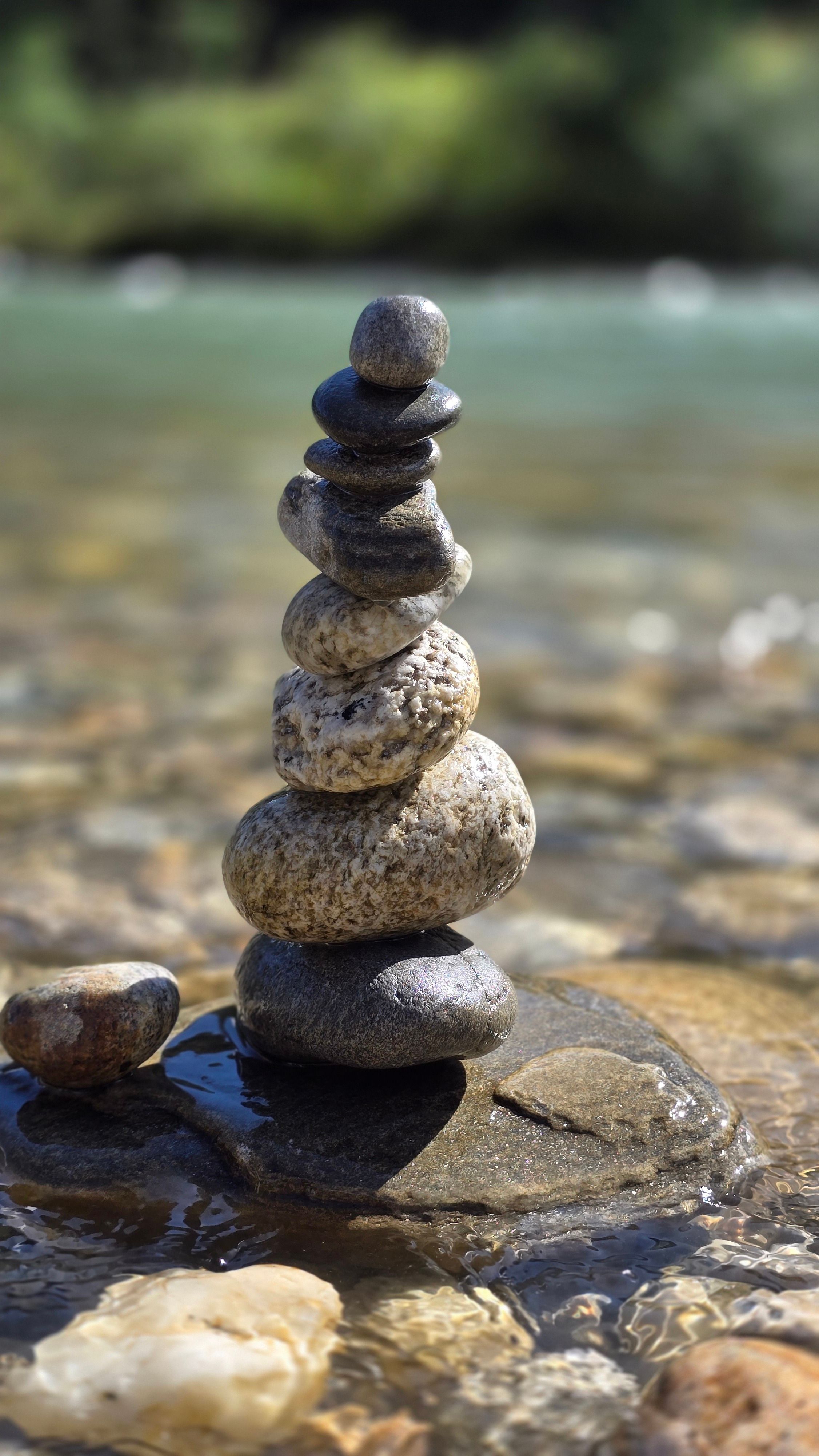 Serene Stone Stack by the River in Bhutan · Free Stock Photo