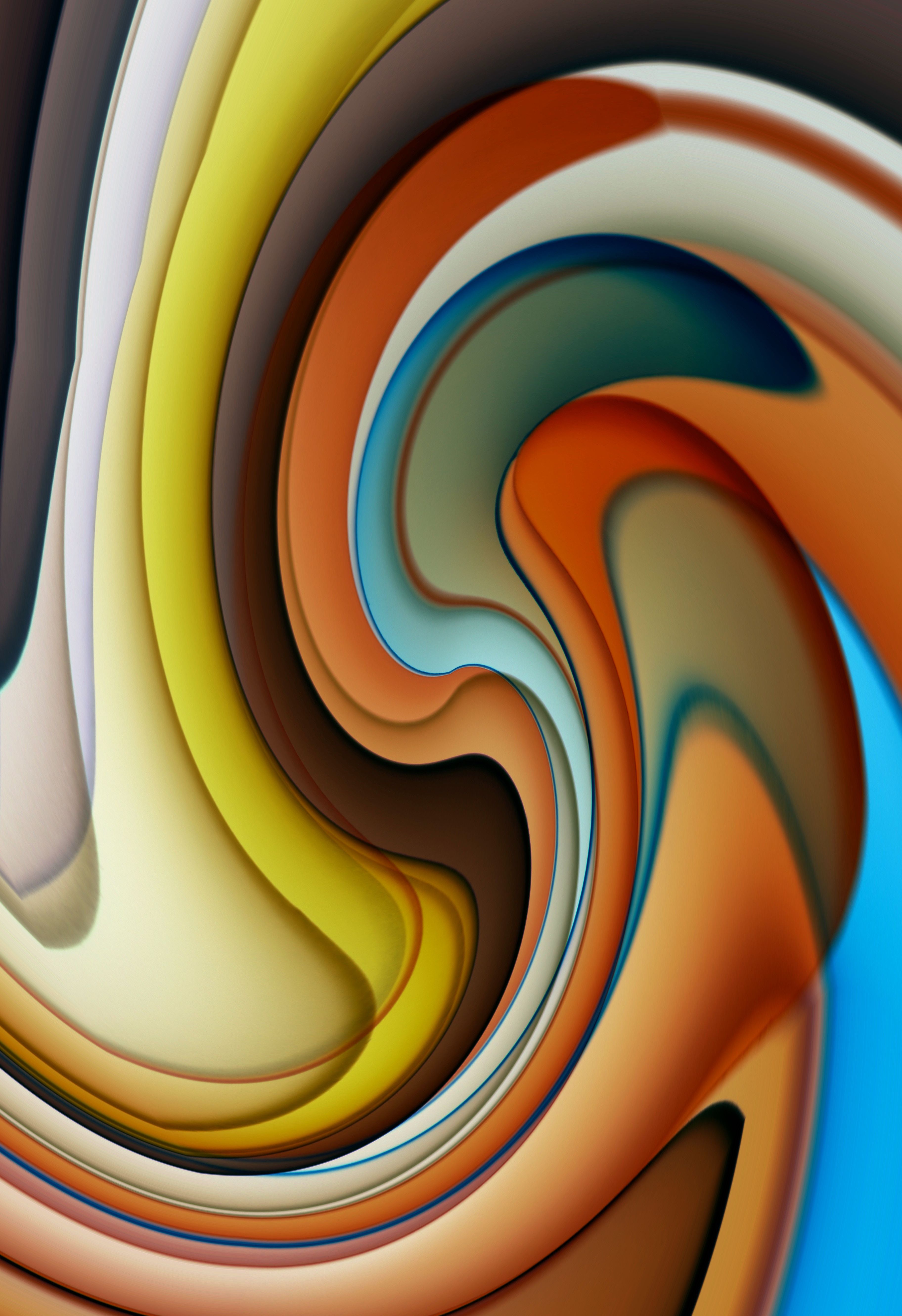 Dynamic abstract design showcasing a swirl of vibrant colors and fluid shapes.