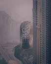 Futuristic View of Museum of the Future in Dubai Fog