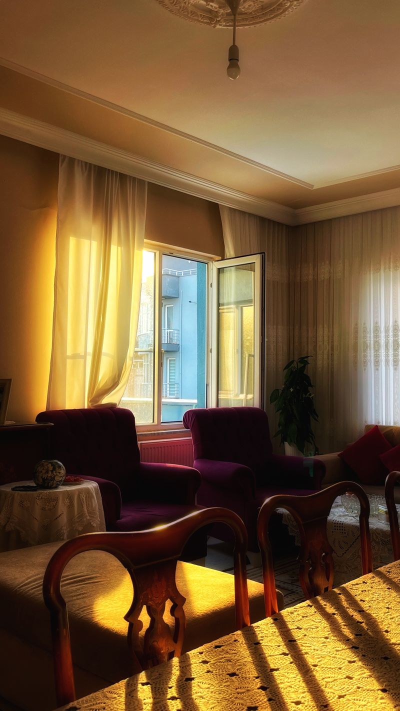 Sunlight through open window airing out room
