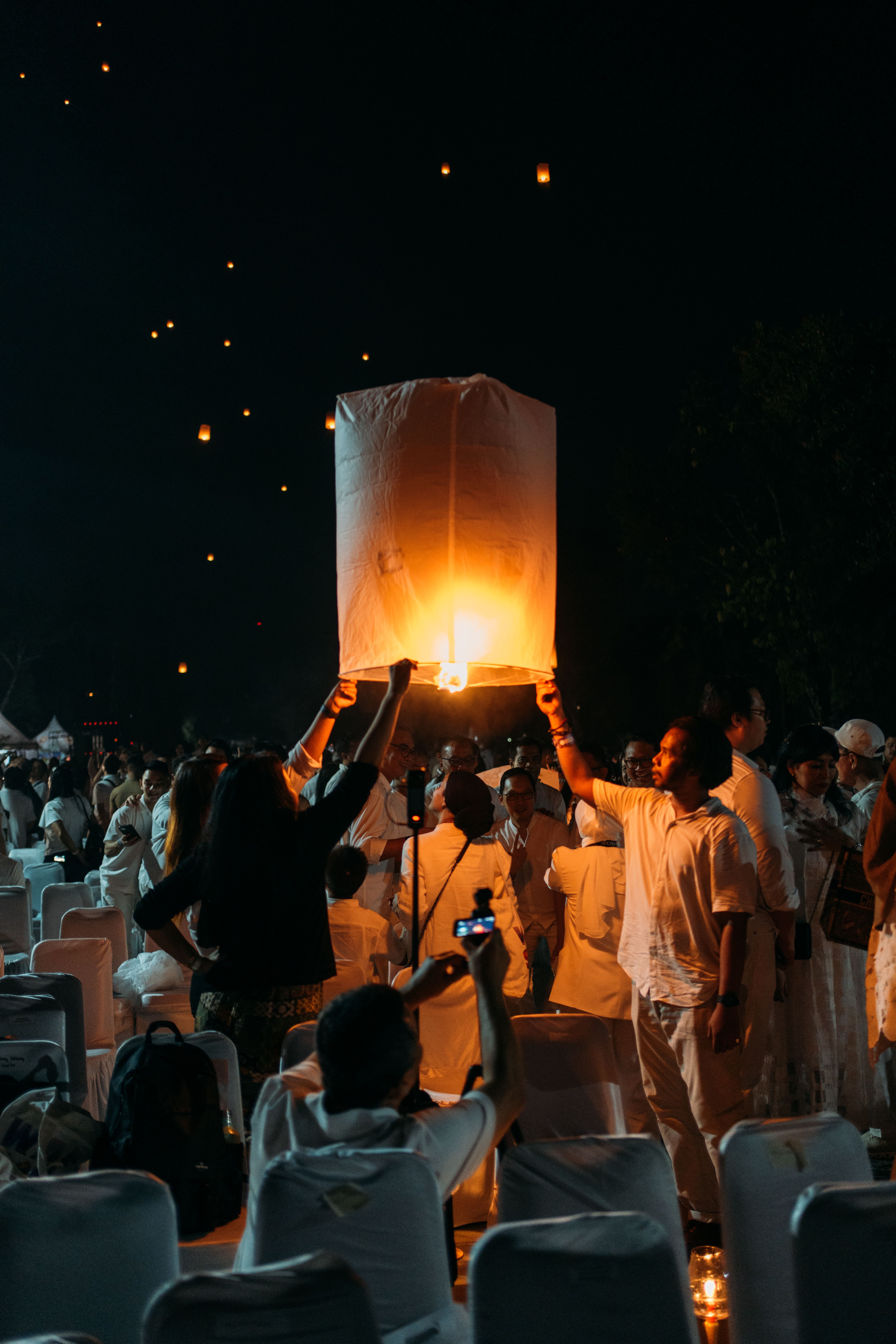 Lantern Release at Vesak Celebration in Java · Free Stock Photo