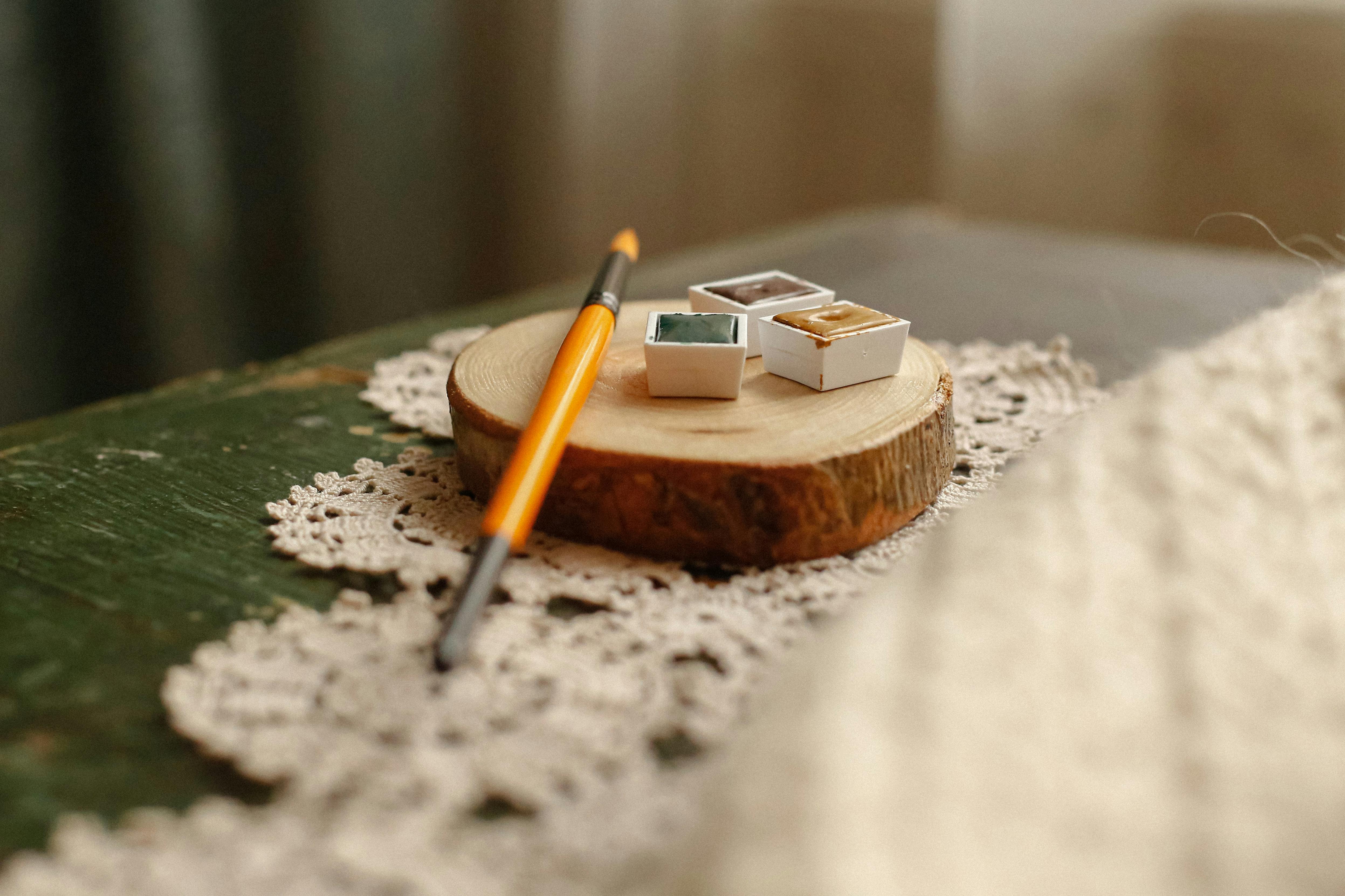 art supplies on table cozy home lifestyle photo 2
