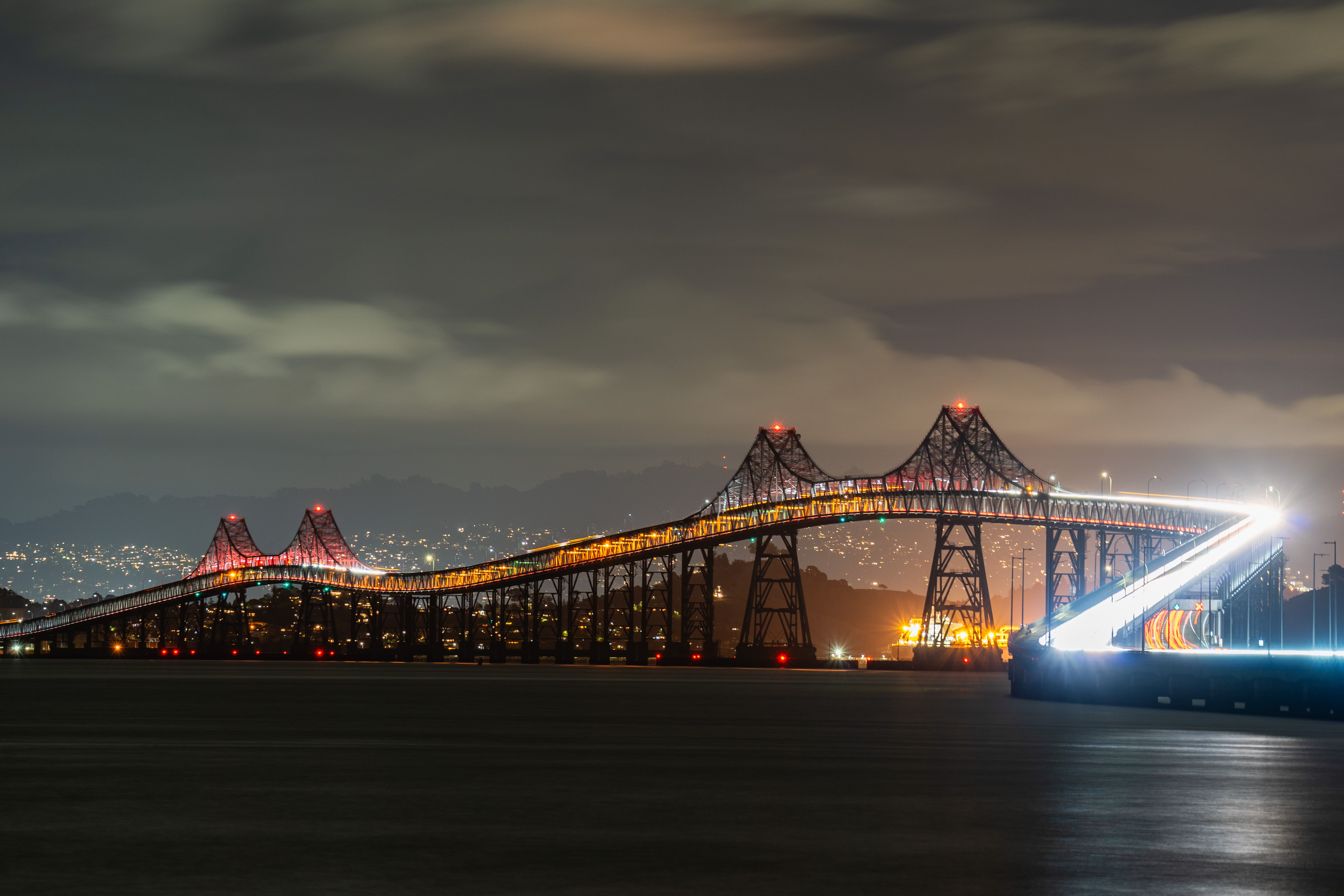 Night view of Richmond-San Rafael Bridge · Free Stock Photo