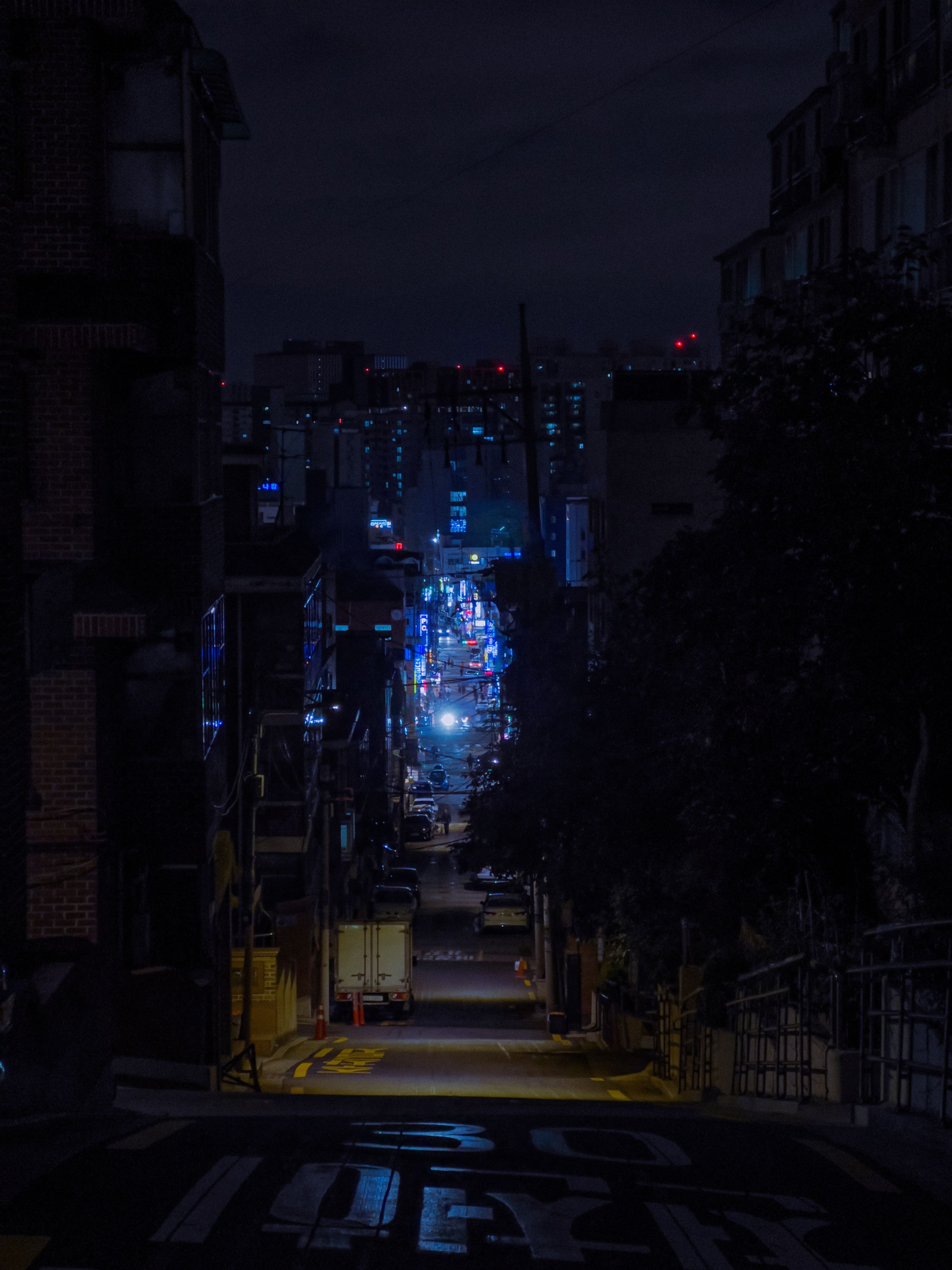 Seoul Night Street View with Neon Lights · Free Stock Photo