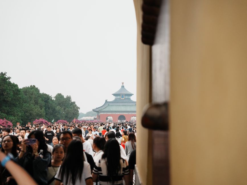 Tourist in Beijing using a smartphone, highlighting the importance of mobile connectivity in China