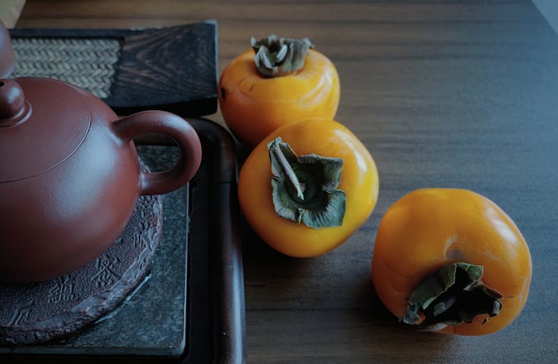 Elegant Korean tea setting with traditional aesthetics