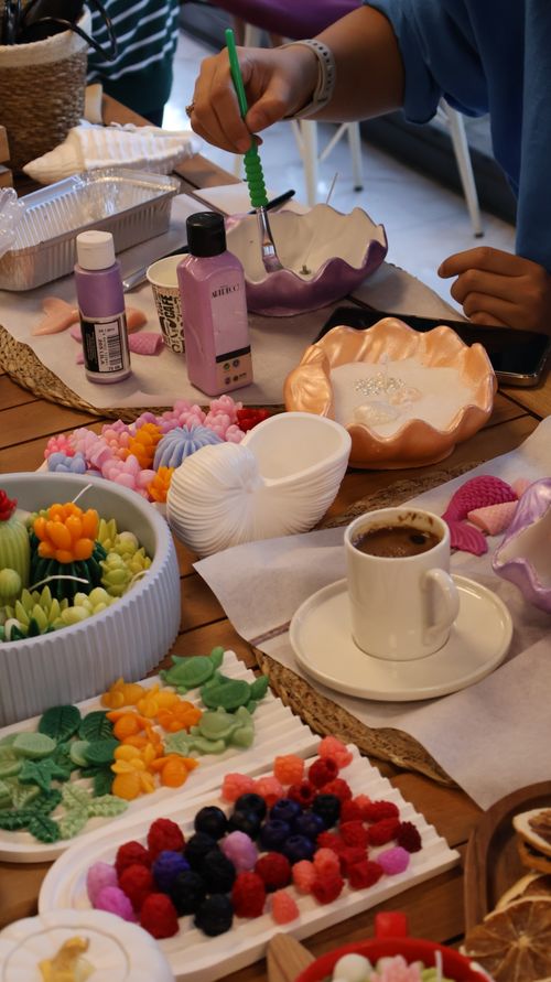 Free Vibrant craft supplies on a table, perfect for DIY enthusiasts and creative projects. Stock Photo