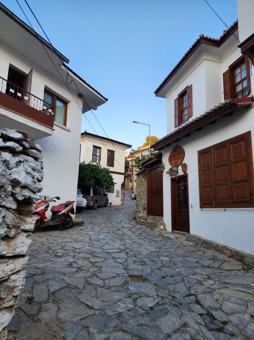 Free Explore the picturesque cobblestone streets of Şirince, a quaint Turkish village, on a sunny day. Stock Photo