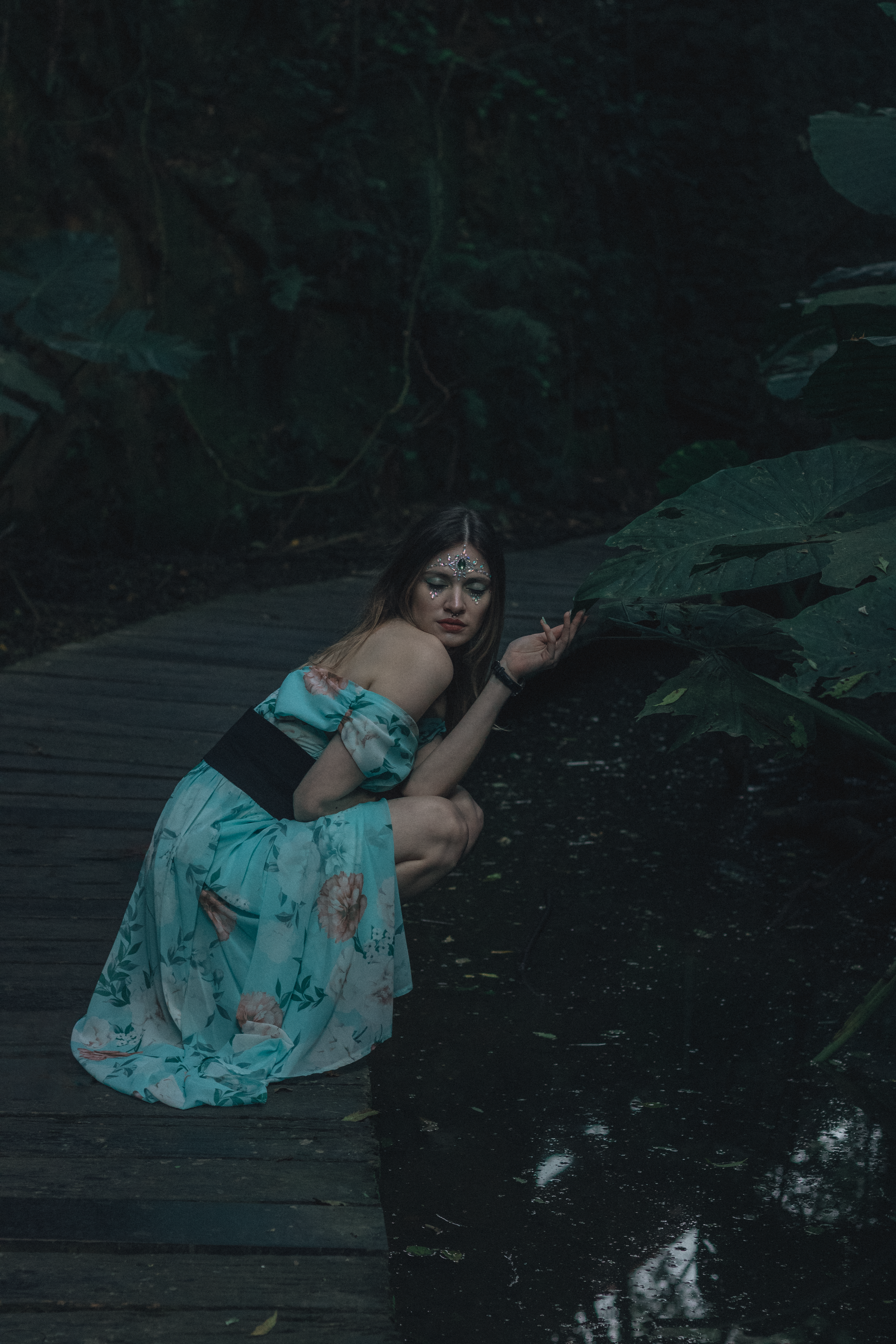Mystical Woman in Enchanted Forest by Night · Free Stock Photo