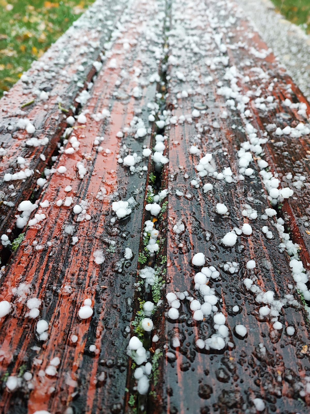 Hailstones after a severe storm