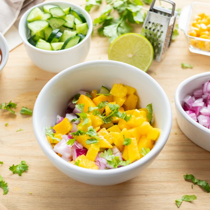 Fresh Mango Salsa with Lime and Cilantro