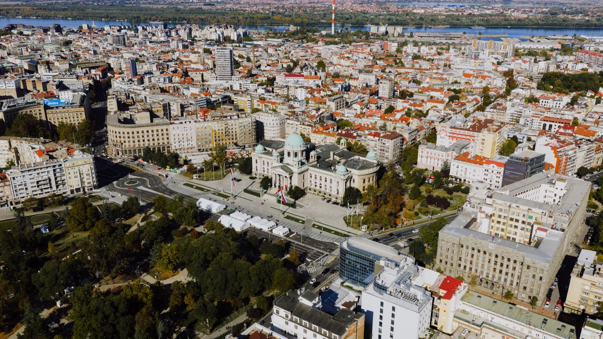 Belgrad - Adunarea Națională a Serbiei în centrul vechi Stari Grad