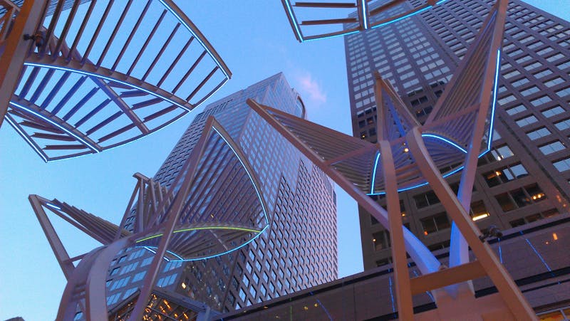 Perspective de gratte-ciel au centre-ville de Calgary