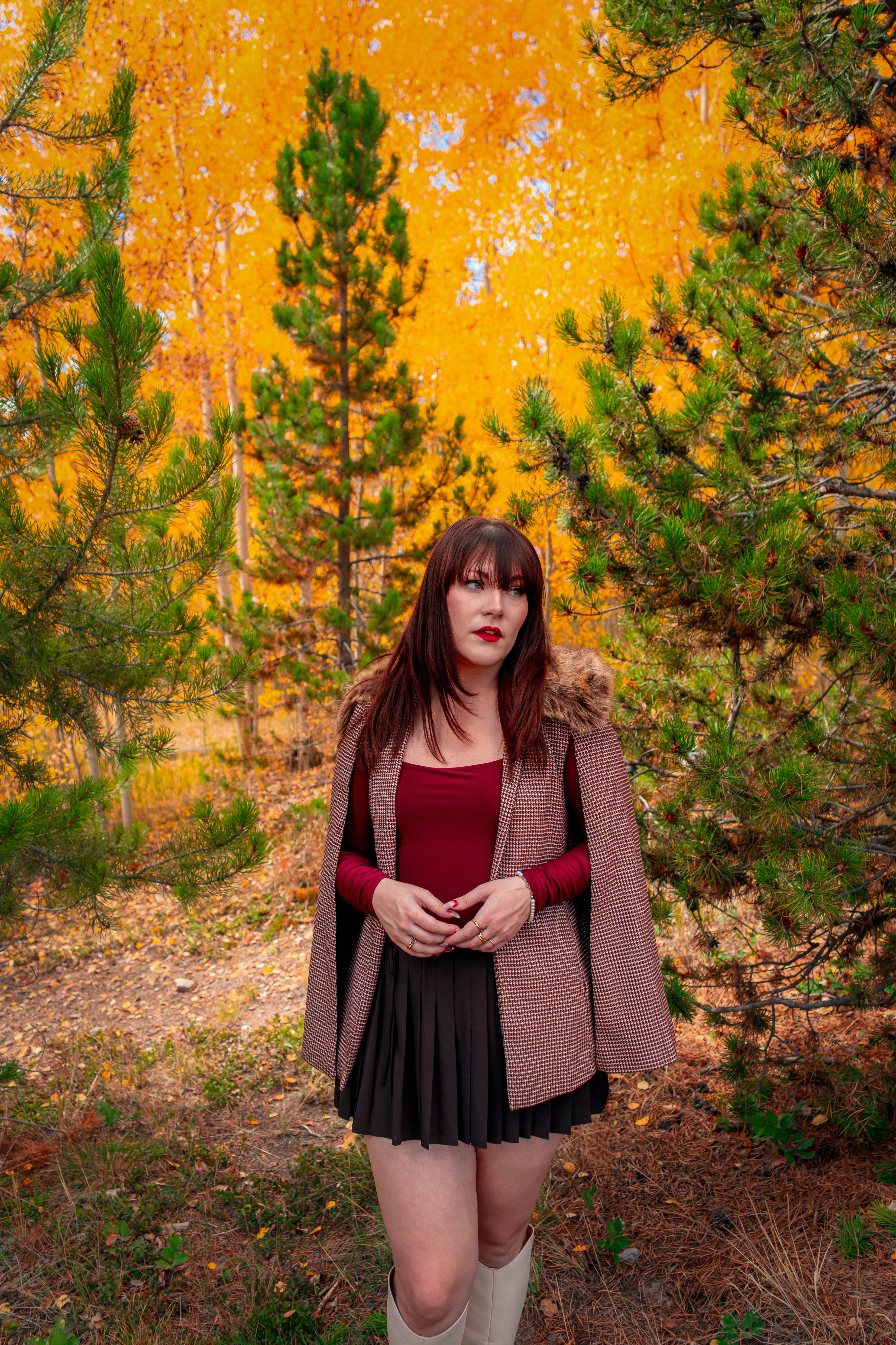 Autumn Fashion Portrait in Breckenridge Forest · Free Stock Photo