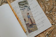 Vintage Style Journal with Artistic Bookmark