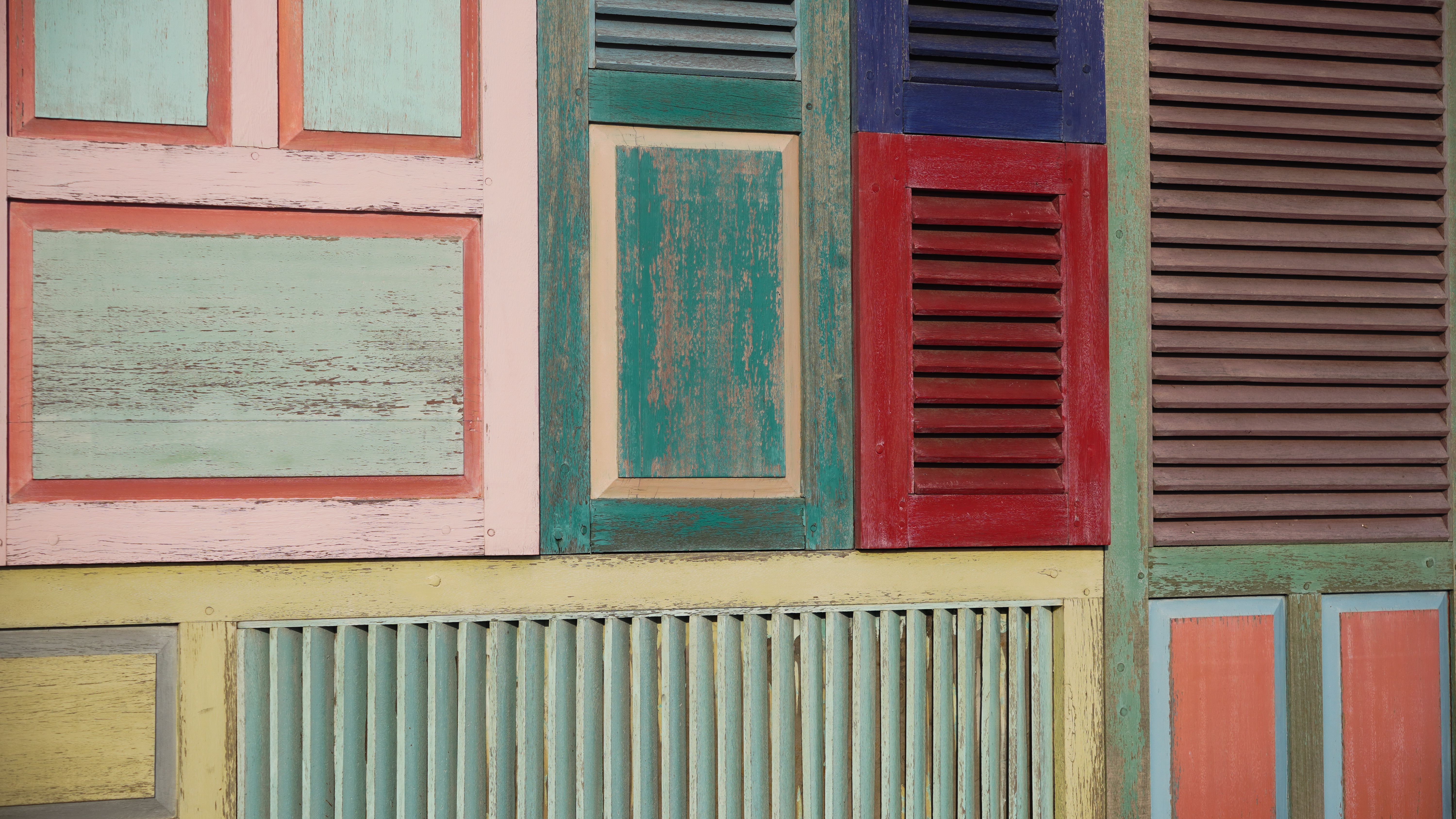 Colorful Retro Shutters and Panels · Free Stock Photo