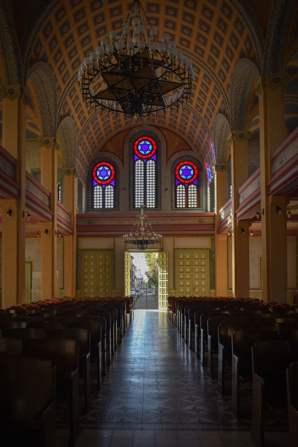 The interior of a historic church sanctuary